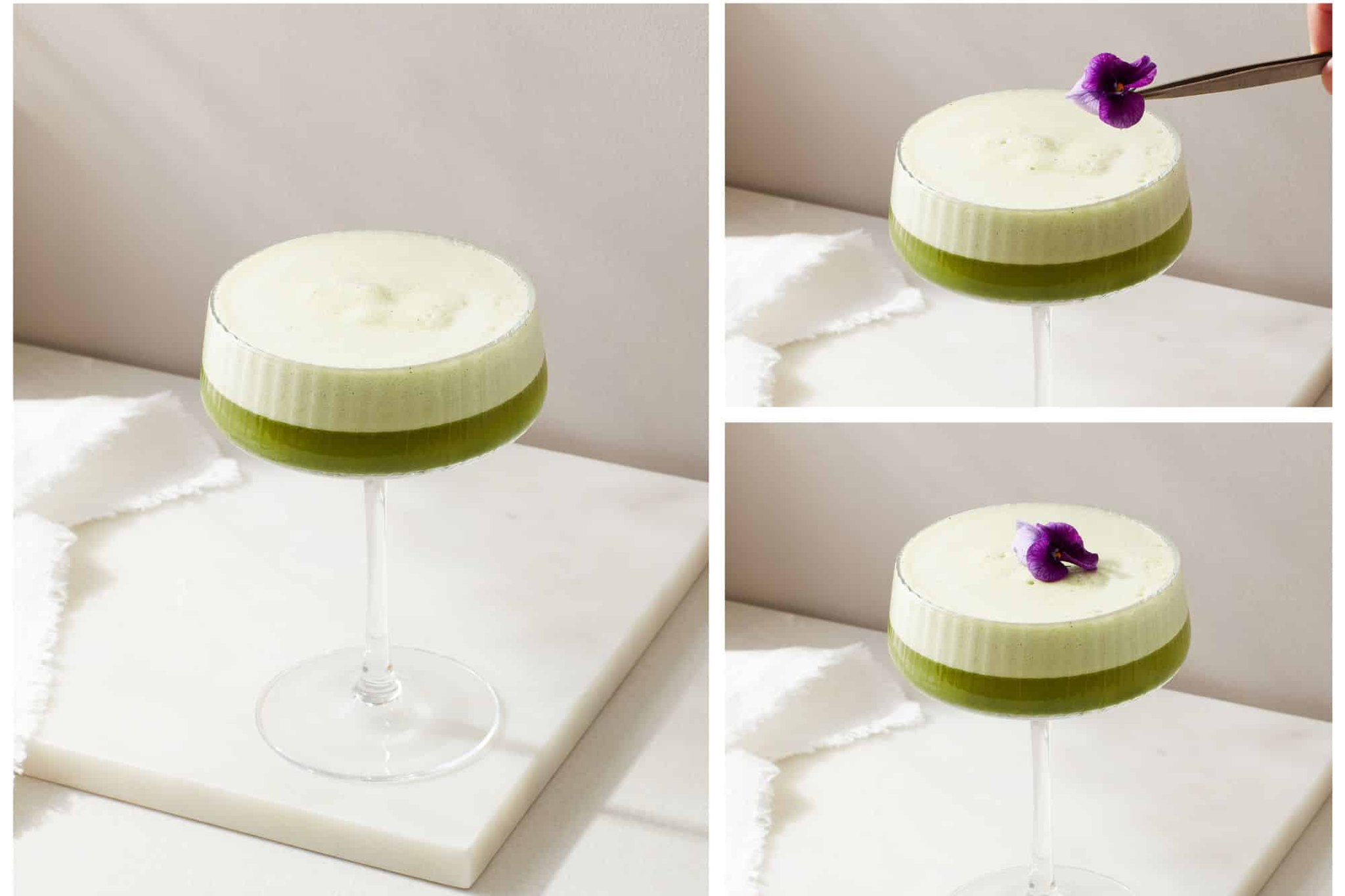 Coquetel matcha sour